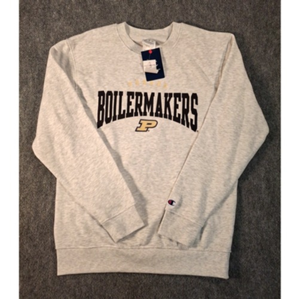 Purdue Boilermakers Champion Long Sleeve Crewneck Sweatshirt Grey, Size: M, NWT